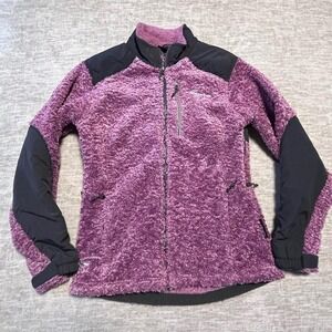 Espira Polartec Purple Fuzzy Fleece Jacket Women's‎ Medium Softshell Panels